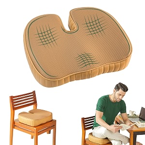 the white willow coccyx orthopedic cooling gel dual foam seat cushion for lower back pain sciatica tailbone hip pain relief- below 50kg body weight car seat cushion mango 1834 l x 1434 w x 334 h