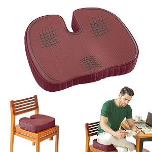 the white willow coccyx orthopedic cooling gel dual foam seat cushion for lower back pain sciatica tailbone hip pain relief- below 50kg body weight car seat cushion raspberry 1834l x 1434w x 334h