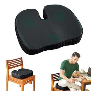 the white willow coccyx orthopedic cooling gel dual foam seat cushion for lower back pain sciatica tailbone hip pain relief- below 50kg body weight car seat cushion black 1834 l x 1434 w x 334 h