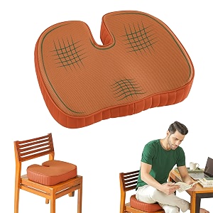 the white willow coccyx orthopedic cooling gel dual foam seat cushion for lower back pain sciatica tailbone hip pain relief- below 50kg body weight car seat cushion tan 1834 l x 1434 w x 334 h