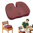 The White Willow Coccyx Orthopedic Cooling Gel Dual Foam Seat Cushion, For Lower Back Pain, Sciatica, Tailbone, Hip Pain Relief- Below 50Kg Body Weight, Car Seat Cushion, Raspberry (18"L x 14"W x 3"H)
