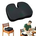 The White Willow Coccyx Orthopedic Cooling Gel Dual Foam Seat Cushion, for Lower Back Pain, Sciatica, Tailbone, Hip Pain Relief- Below 50Kg Body Weight, Car Seat Cushion, Black (18" L x 14" W x 3" H)