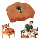 The White Willow Coccyx Orthopedic Cooling Gel Foam Chair &amp; Car Seat Cushion for Lower Back Pain, Sciatica, Tailbone &amp; Hip Pain Relief- Below 50Kg Body Weight, (17.5" L x 16" W x 3.5" H, Tan)