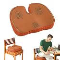 The White Willow Coccyx Orthopedic Cooling Gel Dual Foam Seat Cushion, for Lower Back Pain, Sciatica, Tailbone, Hip Pain Relief- Below 50Kg Body Weight, Car Seat Cushion, Tan (18" L x 14" W x 3" H)