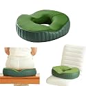 The White Willow Donut Orthopedic Cooling Gel Foam Chair &amp; Car Seat Cushion for Lower Back Pain, Sciatica, Tailbone &amp; Hip Pain Relief- Below 50Kg Body Weight, Green (17" L x 14" W x 2.5" H)
