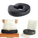 The White Willow Donut Orthopedic Cooling Gel Foam Chair &amp; Car Seat Cushion for Lower Back Pain, Sciatica, Tailbone &amp; Hip Pain Relief- Below 50Kg Body Weight, Black (17" L x 14" W x 2.5" H)