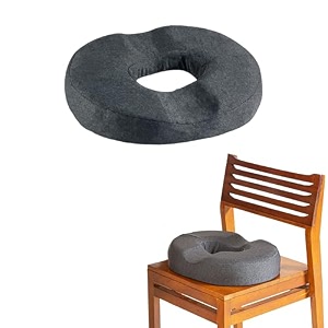 the white willow donut pillow for tailbone pain-coccyx seat cushion for chair-hemorrhoid amp piles pillow-car seat donut cushion-medium firm hr memory foam orthopedic coccyx ring pillow-above 60kg-grey