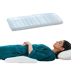the white willow lumbar support orthopaedic memory foam spine alignment waist support bed sleeping pillow for lower back pain relief amp sciatica - 27534 l x 15534 w x 2534 h - multi