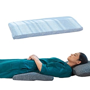 the white willow lumbar support orthopaedic memory foam spine alignment waist support bed sleeping pillow for lower back pain relief sciatica - 27534 l x 15534 w x 2534 h - green