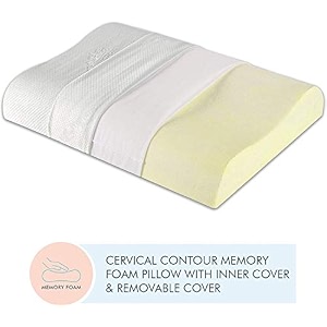the white willow memory foam cervical pillow for neck shoulder amp spondylitis pain relief orthopedic contour bed pillow for sleeping with removable pillow cover 2334 l x 1434 w x 434 h white
