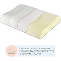 The White Willow Memory Foam Cervical Pillow for Neck, Shoulder &amp; Spondylitis Pain Relief Orthopedic Contour Bed Pillow for Sleeping with Removable Pillow Cover (23" L x 14" W x 4" H) White