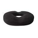 The White Willow Donut Pillow for Tailbone Pain-Coccyx Seat Cushion for Chair-Hemorrhoid & Piles Pillow-Car Seat Donut Cushion-Soft Memory Foam Orthopedic Coccyx Ring Pillow-Below 60KG-Classic Black