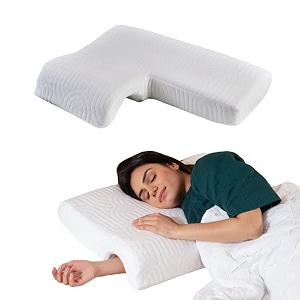 the white willow memory foam couple hug pillow  arm hand amp pressure relief love pillow for comfortable sleeping for husband amp wife 25534 x 1834 x 4534  classic white