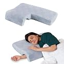 The White Willow Memory Foam Couple Hug Arm Hand Pressure Love Pillow for Sleeping for Husband &amp; Wife Perfect (25.5" x 18"W x 4.5") Blue
