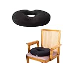 The White Willow Mesh Fabric Cushion Case 17" L x 14" W x 2.5" H, Washable, Removable Zippered Cushion Cover Only, Fits Donut Seat Cushion- Classic Black
