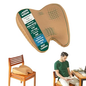 the white willow orthopaedic cooling gel foam seat cushion for office chair gaming chair study chair car for relief from sciatica hip pain 1834 l x 1634 w x 434 h- mango