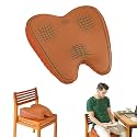 The White Willow Orthopaedic Cooling Gel Foam Seat Cushion for Office Chair, Gaming Chair, Study Chair, Car, for Relief from Sciatica, Hip Pain (18" L x 16" W x 4" H)- Tan