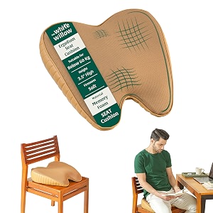 the white willow orthopaedic memory foam seat cushion for office chair gaming chair study chair car for relief from sciatica hip pain 1834 l x 1634 w x 434 h- mango