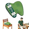 The White Willow Orthopaedic Memory Foam Seat Cushion for Office Chair, Gaming Chair, Study Chair, Car, for Relief from Sciatica, Hip Pain (18" L x 16" W x 4" H)- Green