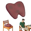 The White Willow Orthopaedic Memory Foam Seat Cushion for Office Chair, Gaming Chair, Study Chair, Car, for Relief from Sciatica, Hip Pain (18" L x 16" W x 4" H)- Raspberry