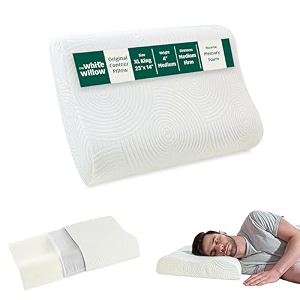 the white willow cervical pillow for neck pain amp shoulder pain relief-memory foam pillow for sleeping-orthopedic pillow for spondylitis-ortho neck support contour medical pillow-xl king - white