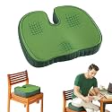 The White Willow Coccyx Orthopedic Medical Grade Foam Seat Cushion for Lower Back Pain, Sciatica, Tailbone & Hip Pain Relief- Above 50Kg Body Weight, Car Seat Cushion, Green (18" L x 14" W x 3" H)