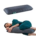 The White Willow Short Body Pillow Memory Foam Sleeping Soft Bed, Hug Pillow Insert for Sleeping & Side Sleeper (10W x 30L Inch) with Grey Zipper Cover Made from German Technology by BASF
