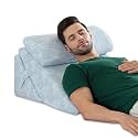 The White Willow Wedge Pillow for Back Support, Acid Reflux, Leg Elevation GERD, Sleep apnea, Post Surgical Recovery Adjustable Memory Foam &amp; HR Foam with Headrest Grey -Standard Size (7" H)