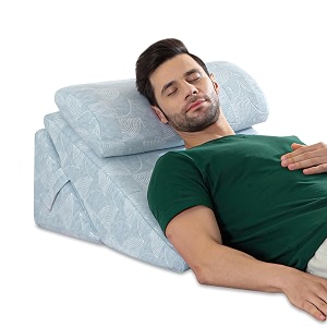 the white willow memory foam amp hr foam incline pillow  back support for acid reflux amp gerd relief sitting amp leg elevation cushion adjustable with headrest blue king size 1234 h