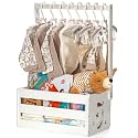 GiftAmaz White Wooden Baby Shower Crate Closet, Personalized Baby Basket