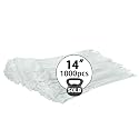 White Zip Ties 14 inch (1000 Pack), Clear, 50 lb, UV Resistant Cable Ties for Outdoor Use, LOCKLOCK