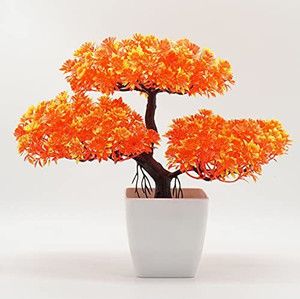 whiteash bonsai wild artificial plant  with pot 11 cm orange