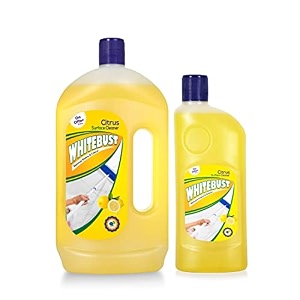 whitebust floor cleanerwhite phenyl liquidfor homesoffshospitals schools etc to removes dirt and stains citrus 1ltr  free 500ml