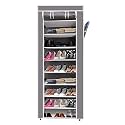 9 Tiers Multipurpose Portable Shoe Cabinet Rack Light Weight Foldable Shelves Storage Organizer with Wardrobe Cover for Home (9 Layer) (Maroon) Storage Unit