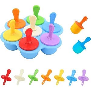 plastic popsicle molds  diy ice cream tray  7 cube molds multicolour ic7-1 blue pack of 1