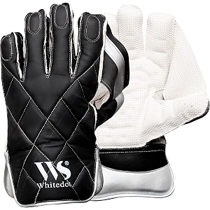 whitedot albatross wicket keeping gloves regular club inner gloves suitable for mens large men white black material  leather