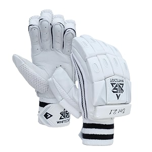 whitedot sports dot 10 cricket batting gloves for youthmedium  right hand  leather material  white color