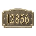 Whitehall Barcelos 3343AB Personalized Cast Metal Address Plaque Custom House Number Sign with One Line in Antique Brass Color 14 X 8.5