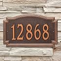 Whitehall Barcelos 3343AC Personalized Cast Metal Address Plaque Custom House Number Sign with One Line in Antique Copper Color 14 X 8.5