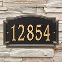 Whitehall Barcelos 3343BG Personalized Cast Metal Address Plaque Custom House Number Sign with One Line in Black and Gold 14" X 85