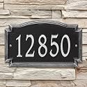 Whitehall Barcelos 3343BS Personalized Cast Metal Address Plaque Custom House Number Sign with One Line in Black and Silver Color 14 X 8.5