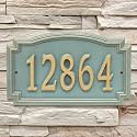 Whitehall Barcelos 3343BV Personalized Cast Metal Address Plaque Custom House Number Sign with One Line in Bronze Verdigris Color 14 X 8.5