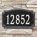 Whitehall Barcelos 3343BW Personalized Cast Metal Address Plaque Custom House Number Sign with One Line in Black and White Color 14 X 8.5