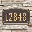 Whitehall Barcelos 3343OG Personalized Cast Metal Address Plaque Custom House Number Sign with One Line in Bronze and Gold Color 14 X 8.5