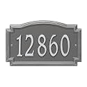 Whitehall Barcelos 3343PS Personalized Cast Metal Address Plaque Custom House Number Sign with One Line in Pewter and Silver Color 14 X 8.5