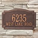 Whitehall Barcelos 3399AC Personalized Cast Metal Address Plaque Custom House Number Sign with Two Line in Antique Copper Color 14 X 8.5