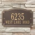 Whitehall Barcelos 3399OG Personalized Plaque Custom Cast Metal House Number Sign, Two-Line Home Number, Aluminum Wall Plaque, Personalized Residence Sign – Bronze and Gold, 14x8.5 Inches