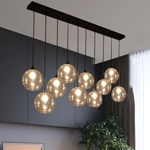 whiteray contemporary clear doom 10 lights chandelier hanging drop light ceiling lamp fixture for bedroom dining room bedroom restaurant kitchen island with bulb