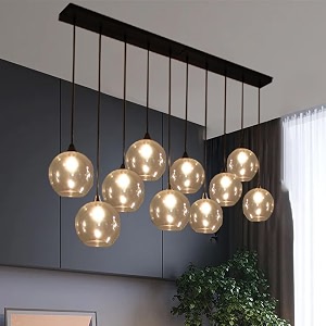 whiteray contemporary clear doom 10 lights chandelier hanging drop light ceiling lamp fixture for bedroom dining room bedroom restaurant kitchen island without bulb