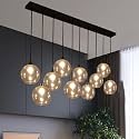 WHITERAY Contemporary Clear Doom 10 Lights Chandelier Hanging Drop Light Ceiling Lamp Fixture for Bedroom, Dining Room, Bedroom, Restaurant, Kitchen Island (Without Bulb)